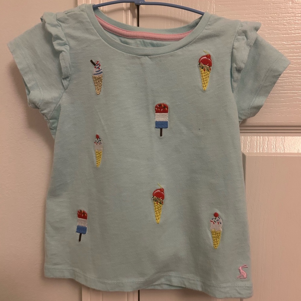 Joules Light Blue Ice Cream Print Kids T-Shirt